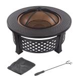 Metal Wood Burning Charcoal Barbecue Pit Spark Screen Cover Backyard Garden