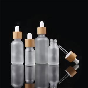 Quality Durable Frosted Glass Dropper Bottles , Transprent Serum Glass Bottle wholesale
