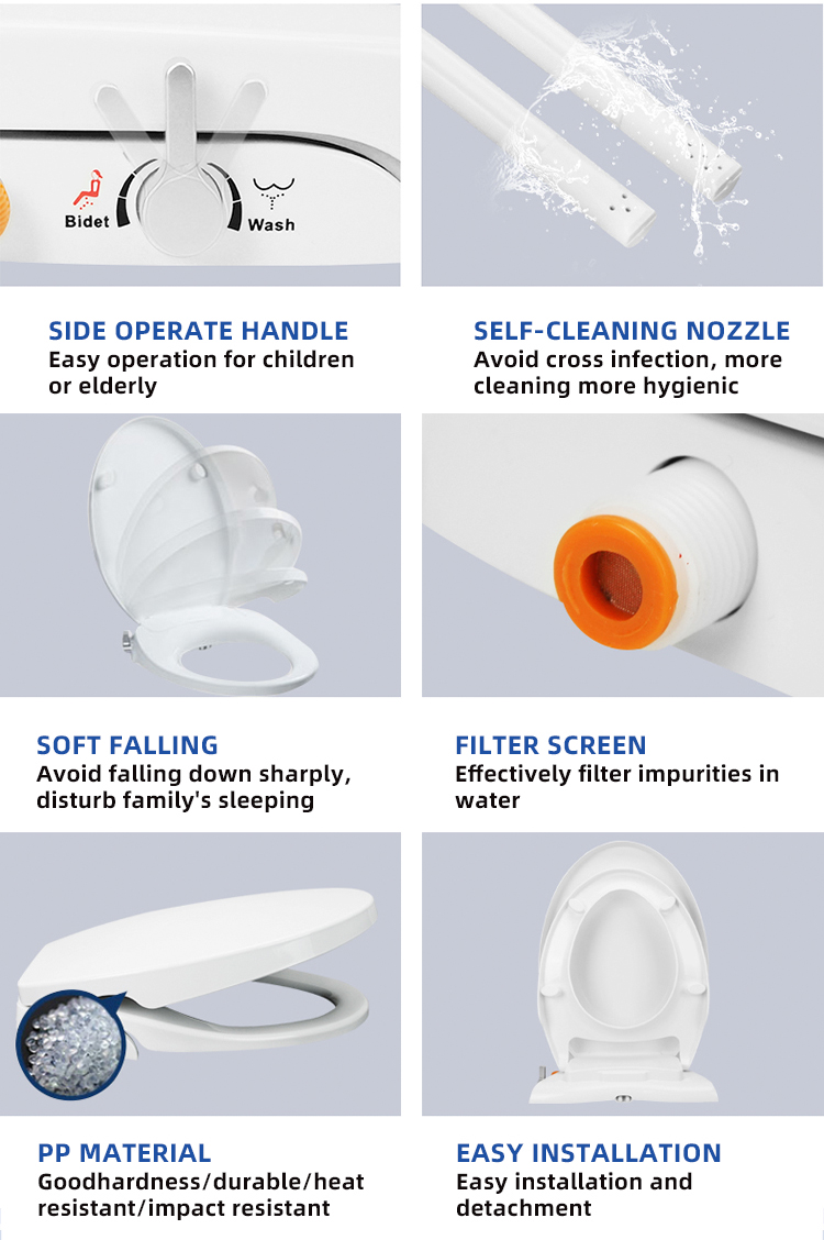 Soft Close Smart Toilet Seat Cover White Color Easy Operation