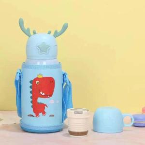 Quality Stainless Steel 17 Oz Unicorn Cups For Kids Cute Insulated Water Bottle With Straw Strap Leak-Proof Flask For Boys And Girls wholesale