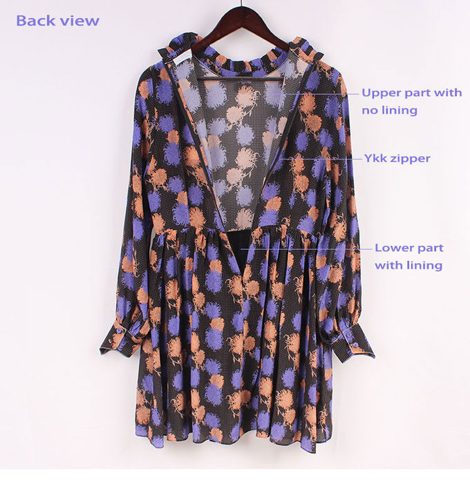 Contrast Stitching Printed Colors Silk Midi Dress tencel lyocell clothing