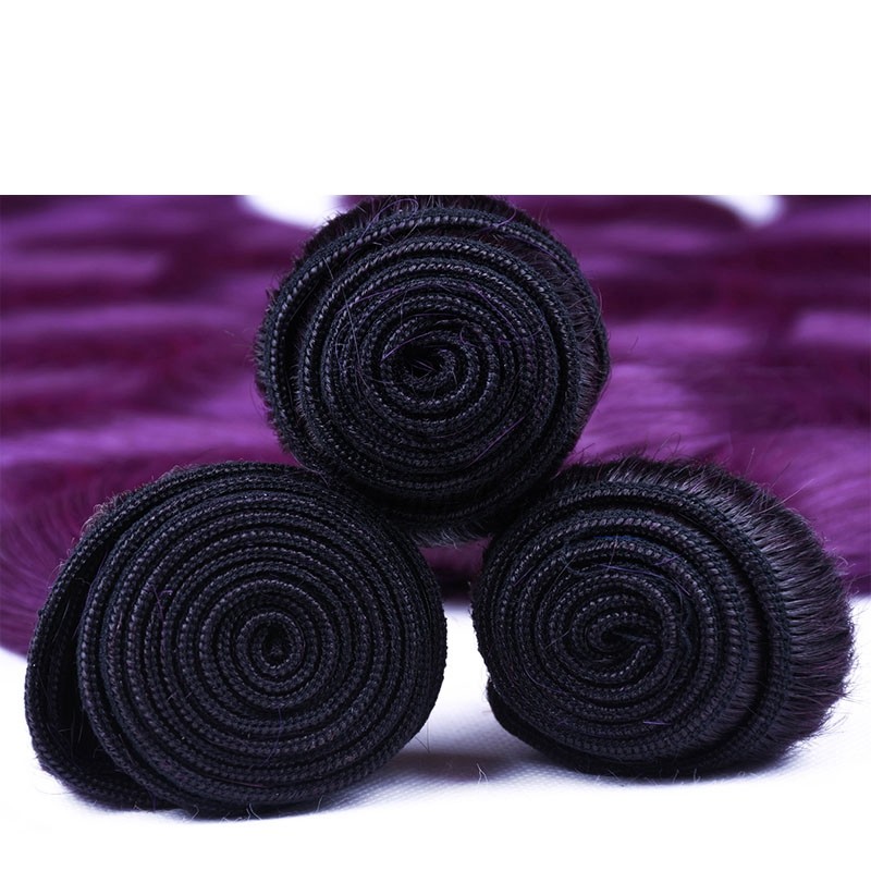 #T1B/Purple Body Wave Remy Human Hair Bundles Sew In Weave Bundles Brazilian Bundle Deals