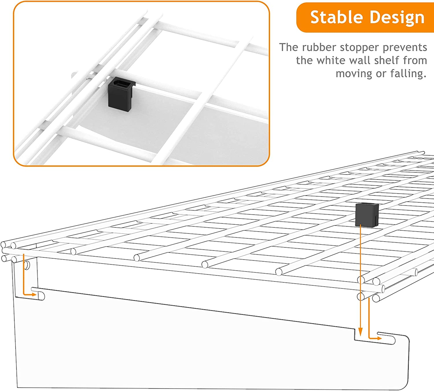 Single Tier Metal Garage Storage Wall Shelving Mounted Heavy Duty Sturdy Wall Shelves Strong Garage Organiser