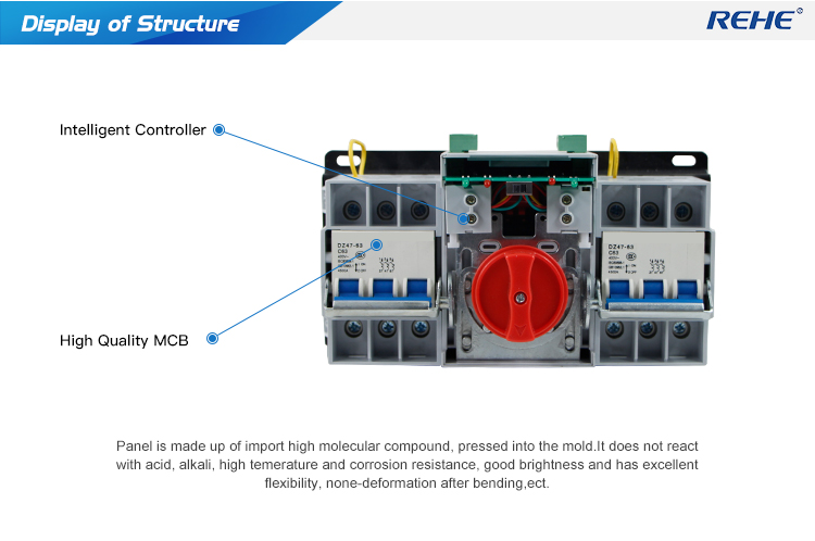 63A 3P Generator Controller ATS Automatic Transfer Switch Manual Changeover Switch