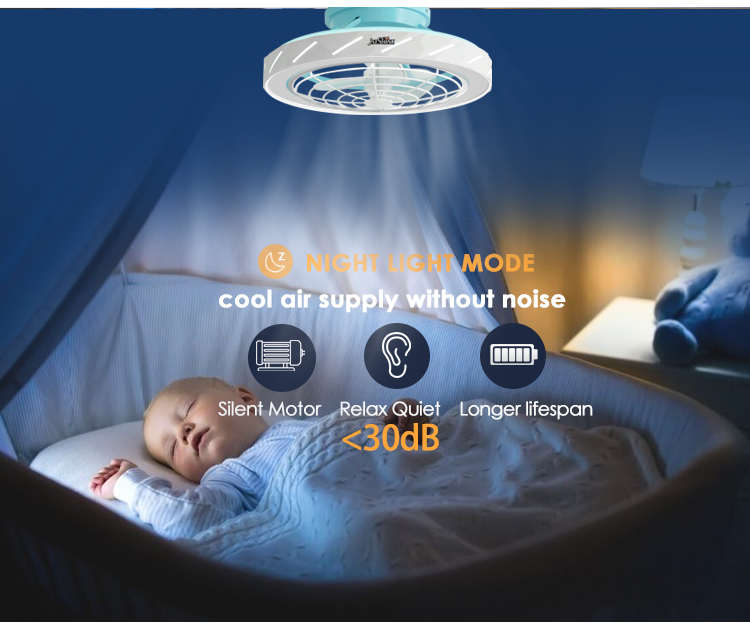 Remote Control LED Ceiling Fan 20" Flush Mount with Low Noise and 2- from 1stshine