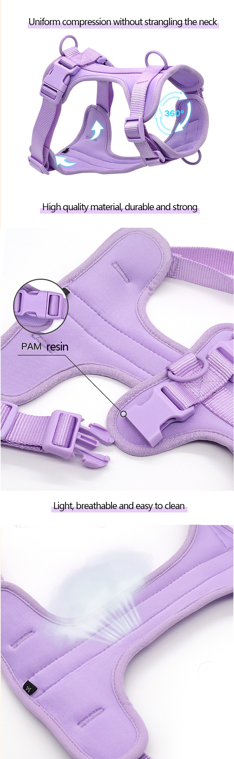 Decoration Custom Logo Waterproof Soft PVC Dog Collar and Leash Harness Set