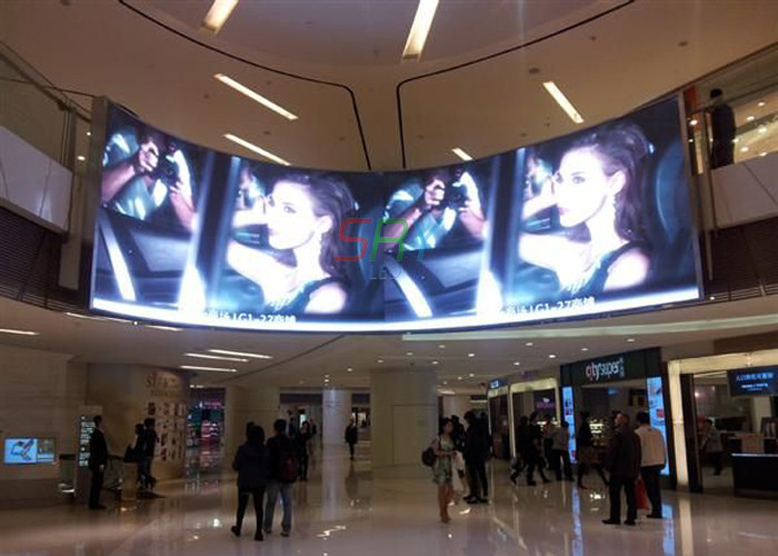 Wall 4mm electronic HD curved display monitor Commercial Advertising