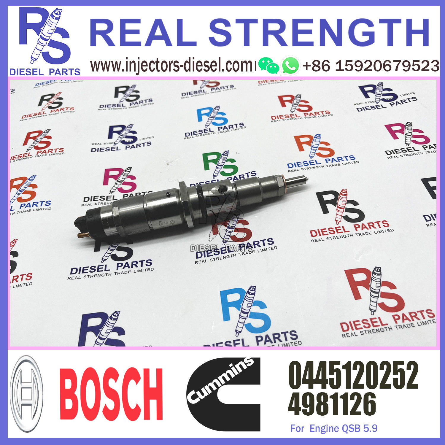 Genuine Engine QSB 5.9 fuel Injector 4981126 0445120252 for cummins