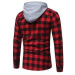 Latest design custom long sleeve 100%cotton flannel shirts casual men hooded