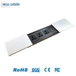 220V Sliding Power Outlet Strip Desk Mounted Sockets Custom