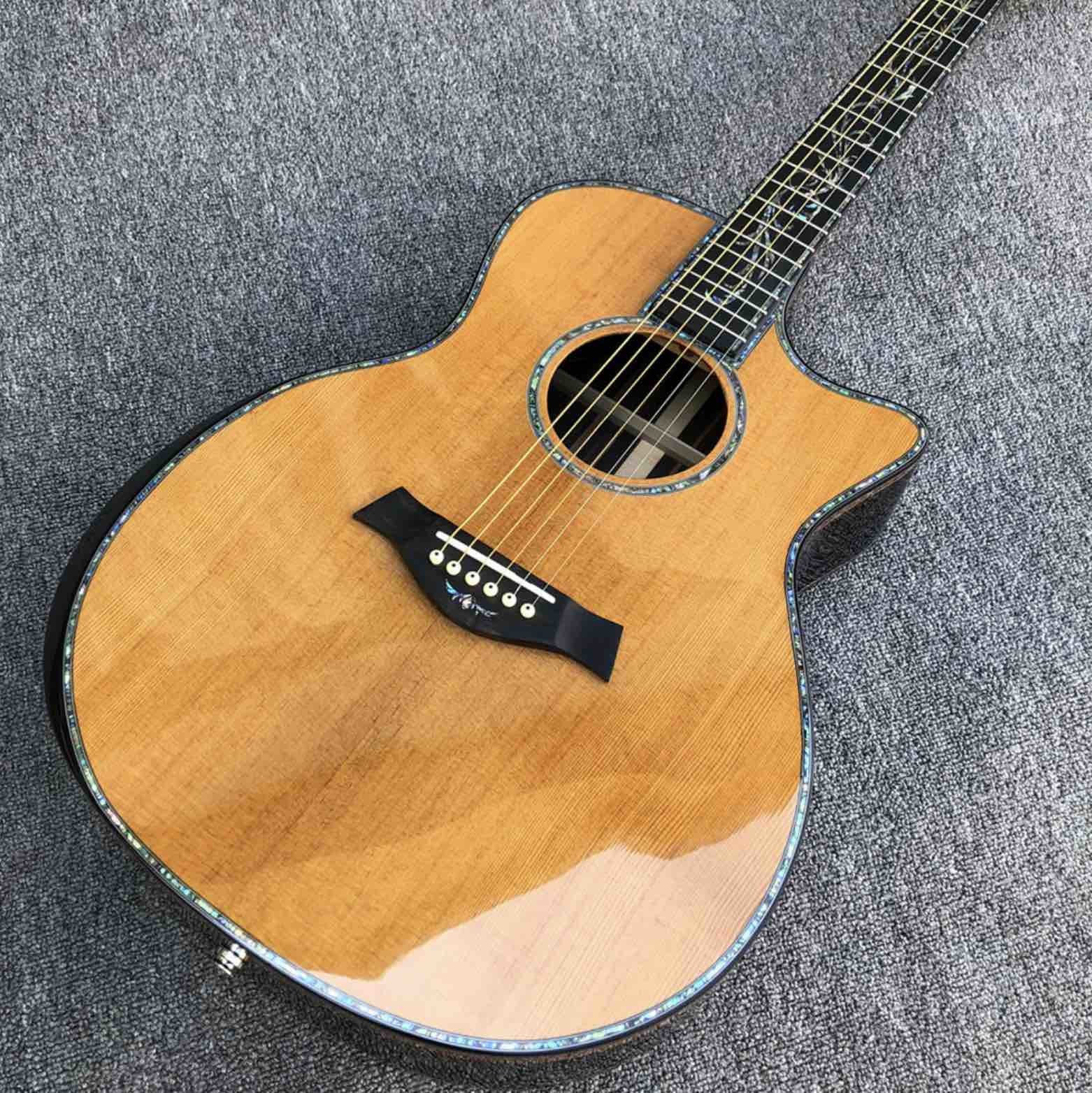 41 inch Solid Spruce top PS14 acoustic guitar,Cocobolo Back and sides,Real abalone Ebony fingerboard TY acoustic Guitar