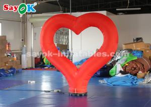 Quality 190T Nylon Cloth Red Heart Inflatable Lighting Decoration For Valentine 's Day wholesale