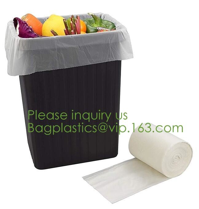 64 Gallon compostable trash bag biodegradable garbage bag, 0.9 Mil, 47"W x 60"H,cornstarch made 100% eco friendly direct