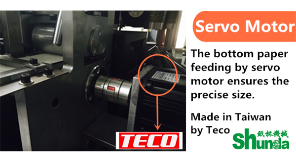 Coffee Paper Cup Production Machine Mitsubishi PLC With Auto Lubrication