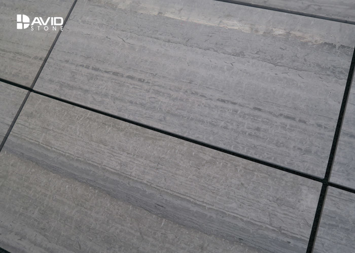 High Density Wood Grain Marble Stone Tile For Hotel / High End Villas Floor And Wall