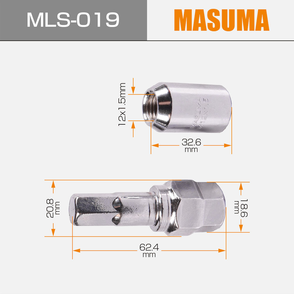 MASUMA Car Repair ASV40L Stainless Steel Adjust Bolt Wheel Nut 13.5*8.5*7.5cm Finish ZINC