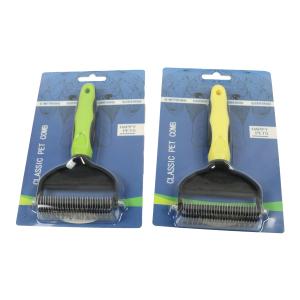 Quality Double Sided Pet Comb Brush Deshedding Tools For Dogs Dense Treatments Open Knot Comb 189x108x26mm wholesale