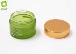 Green Glass Cosmetic Cream Jar 50ml Customized Silk Printing Logo Available