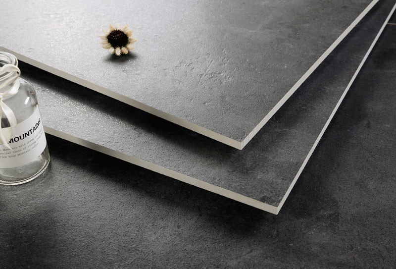Super Semi Polished Porcelain Tile / Black Floor Tiles Size 24"x24"