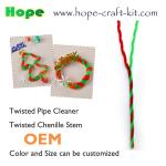 Twisted 2 colours chenille stems pipe cleaners for hobbies & children DIY hand