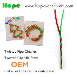 Quality Twisted 2 colours chenille stems pipe cleaners for hobbies &amp; children DIY hand-crafted material wholesale