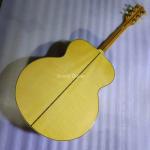 Custom Solid 43 Inch Jumbo Parlor Acoustic Guitar Flamed Maple Back Side Ebony