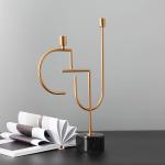 Classic Marble Base 520mm 460mm Gold Metal Candle Holder