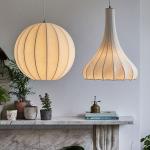 Nordic E27 Led Pendant Lights Silk Hanging Lamp Minimalism Wabi Sabi Suspend
