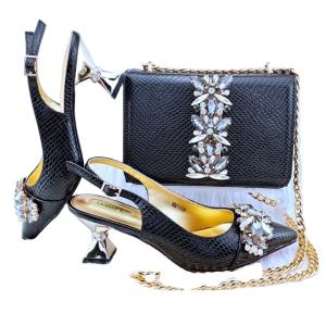 Quality teal color shoes with bag wholesale
