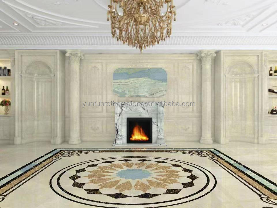 Modern Mini Hand Crafted Mantle Art Sculpture Arched French New York Marble Indoor Fragrant Snow Plum Fireplace Surround