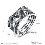 925 Sterling Silver Bowknot Finger Ring With Crystal Women Ring European
