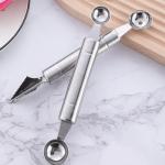 Stainless Steel Double Ball Watermelon Carving Knife Set for Fruit Vegetable