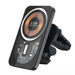 Quality 15W Aluminum Alloy Magnetic Car Phone Holder Lightweight Wireless wholesale
