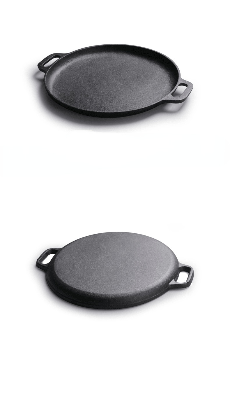 Outdoor Camping Bbq Plate 30cm Metal Material Cast Iron Reversible