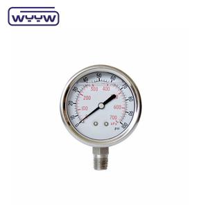 Quality Silicone / Glycerine Liquid Filled Pressure Gauge 0-600bar Aseismic wholesale