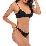 Woman Two Pieces Polyester Swim Suit Beach Dress Solid Colors Sexy