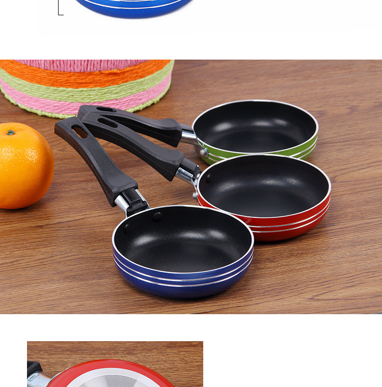 Factory Price Cookware 12/14/16 CM Multi-color Frypan Non Stick Mini Pans Eggs Cooking Pan Fry Pans With Bakelite Handle