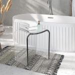 Transparent Custom Acrylic Furniture U Shape Acrylic Shower Bench Bathroom Stool
