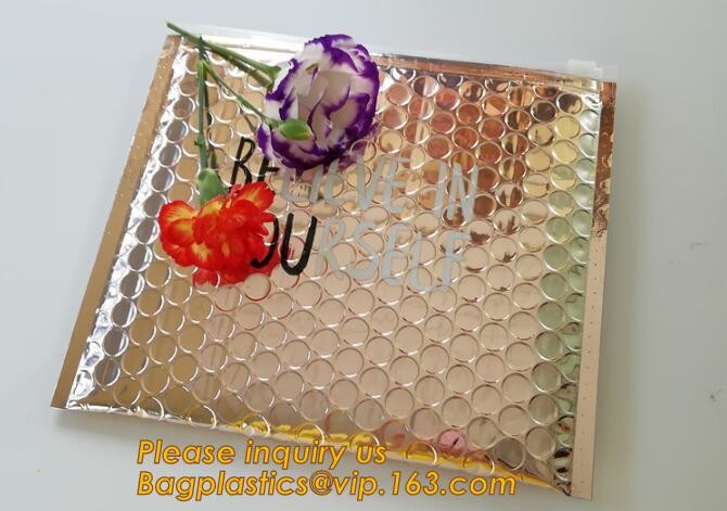 Cosmetic Pink Slider Padded Bag/Silver k Bag With Bubble,Padded Envelopes Cheap Aluminium Foil k Holographic