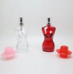 30ML red women body shape glass perfume bottle with plastic cap