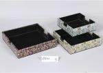 Bathroom 3 Sets PU Leather Printed Wooden Food Tray
