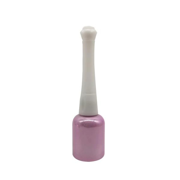 Round 5ml 10ml 12ml 15ml Glass Nail Polish Bottle With Bamboo Wood Grain Brush