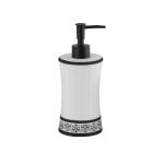 S Waist Shape Polyresin Bathroom Set With White Band White Soap Dish 14 X 10.1 X