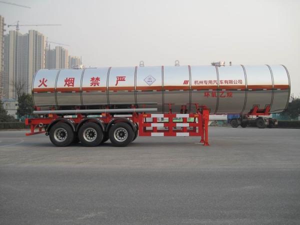 Gas Tanker Semi Trailer 39500L Capacity For Transport Propylene Oxide Liquiefied