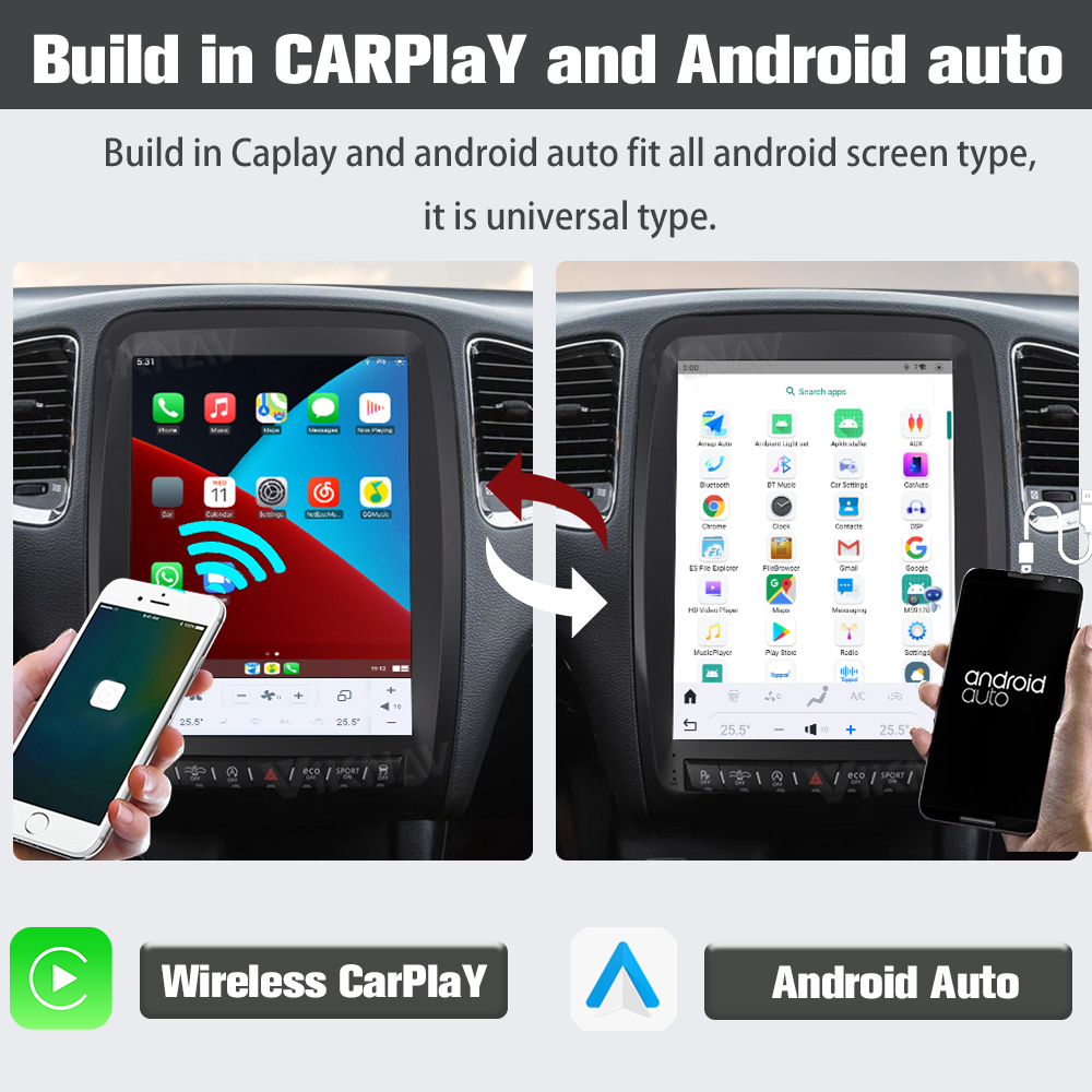 12.1 inch 1024*768 Car radio For 2014-2022 Dodge Durango GPS Navigation Multimedia player Screen Support Carplay