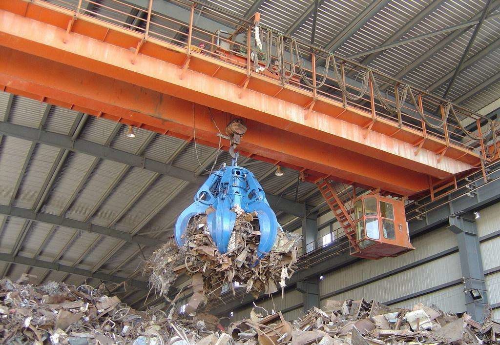 10 ton garbage grab crane, double beam grab, grab crane, single beam crane, bridge crane, double beam truss, double beam