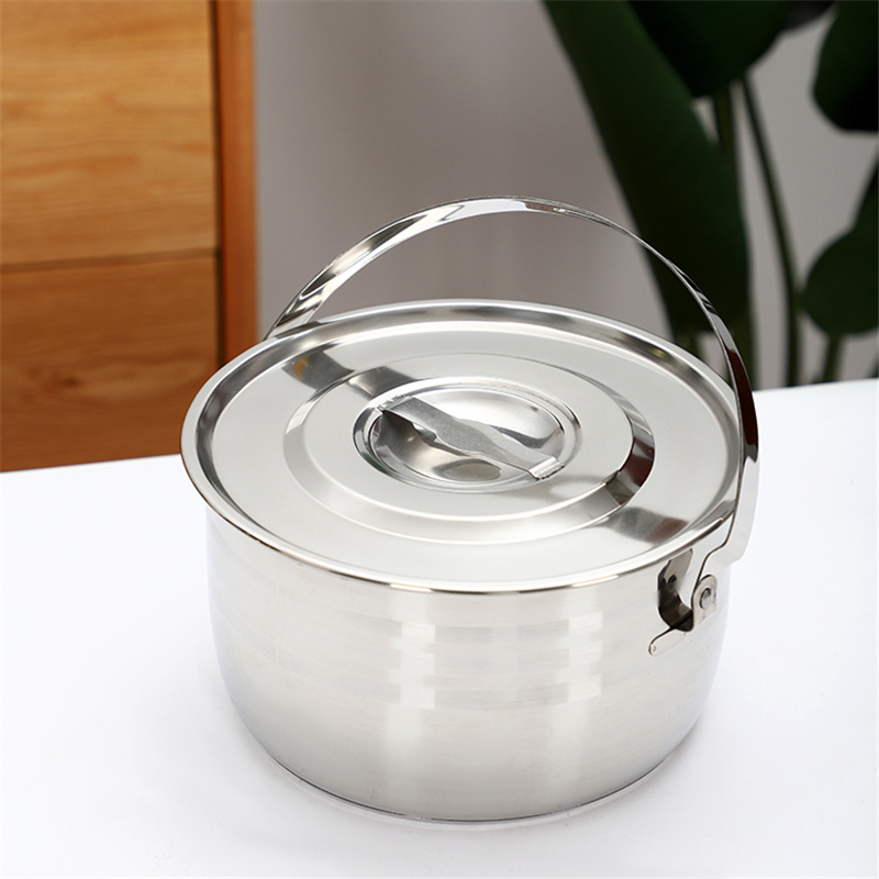 Home use 4pcs stock pot cooking cookware set with lid handle