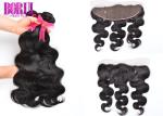 Pre Plucked Unprocessed Indian Body Wave Hair , Indian Wave Bundles With Frontal