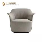 90cm Length Modern Leisure Chair Stainless Steel Base Pu Leather Armchair