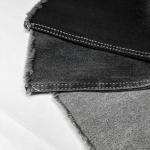 Black Gray French Terry Knitted Denim Fabric 11oz 180 cm